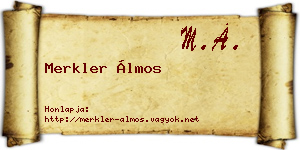 Merkler Álmos névjegykártya